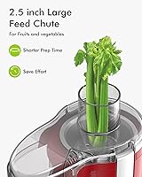 Vista 3 de SiFENE Exprimidor centrífugo compacto, máquina exprimidora de frutas y verduras con control de 3 velocidades con canal de alimentación de 2.5