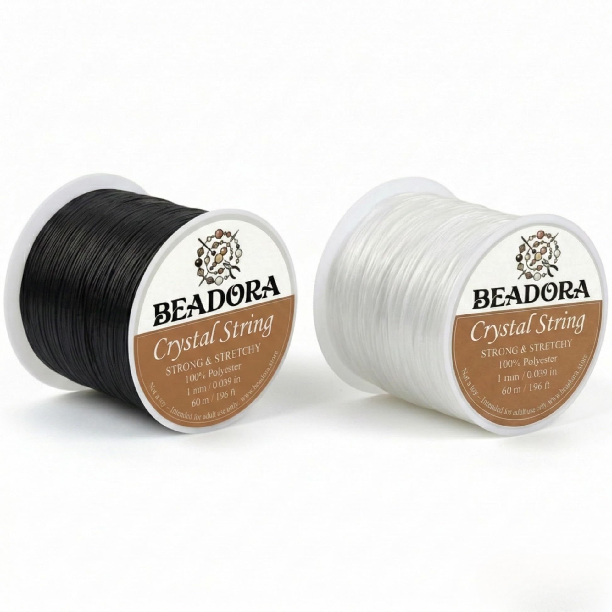 String Stretchy Elastic Cord, 1mm Transparent and Black, 60m Each, 2-Pack for Jewelry Making, Bracelets, Necklaces, DIY Crafts-image-39