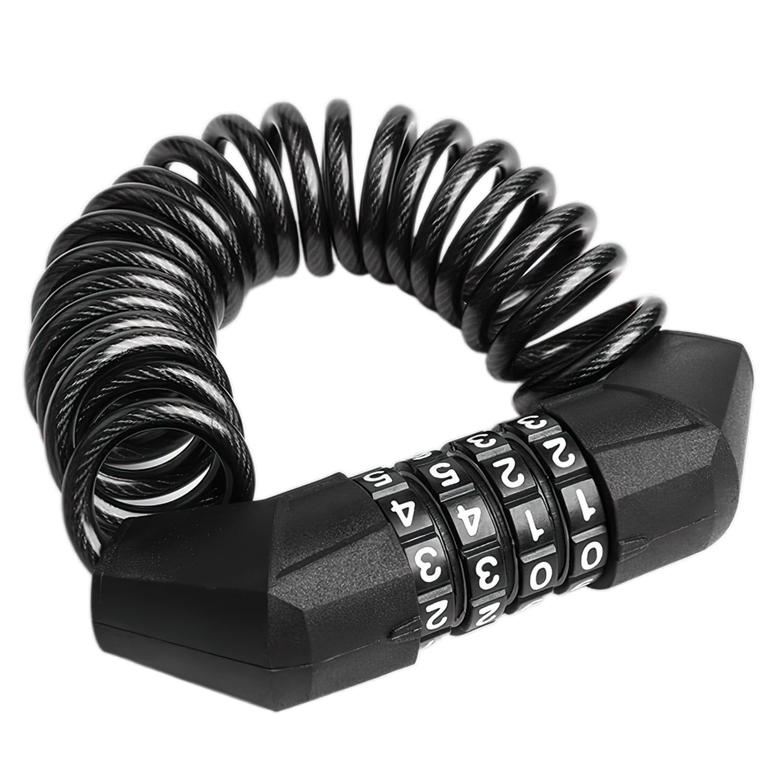 Bicycle Lock Combination 4 Digits, 150 cm Motorcycle Helmet Lock with Bike Lock Aluminium Alloy Cable Lock for Electric Scooter Scooter Bicycle Bicycle Luggage