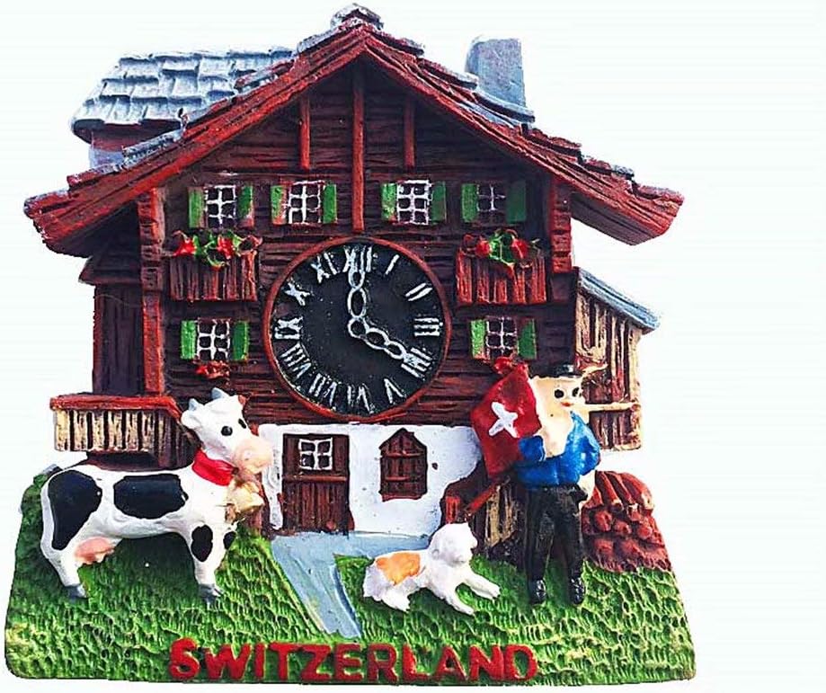 Swiss Cuckoo Clock 3D Fridge Crafts Souvenir Resin Refrigerator