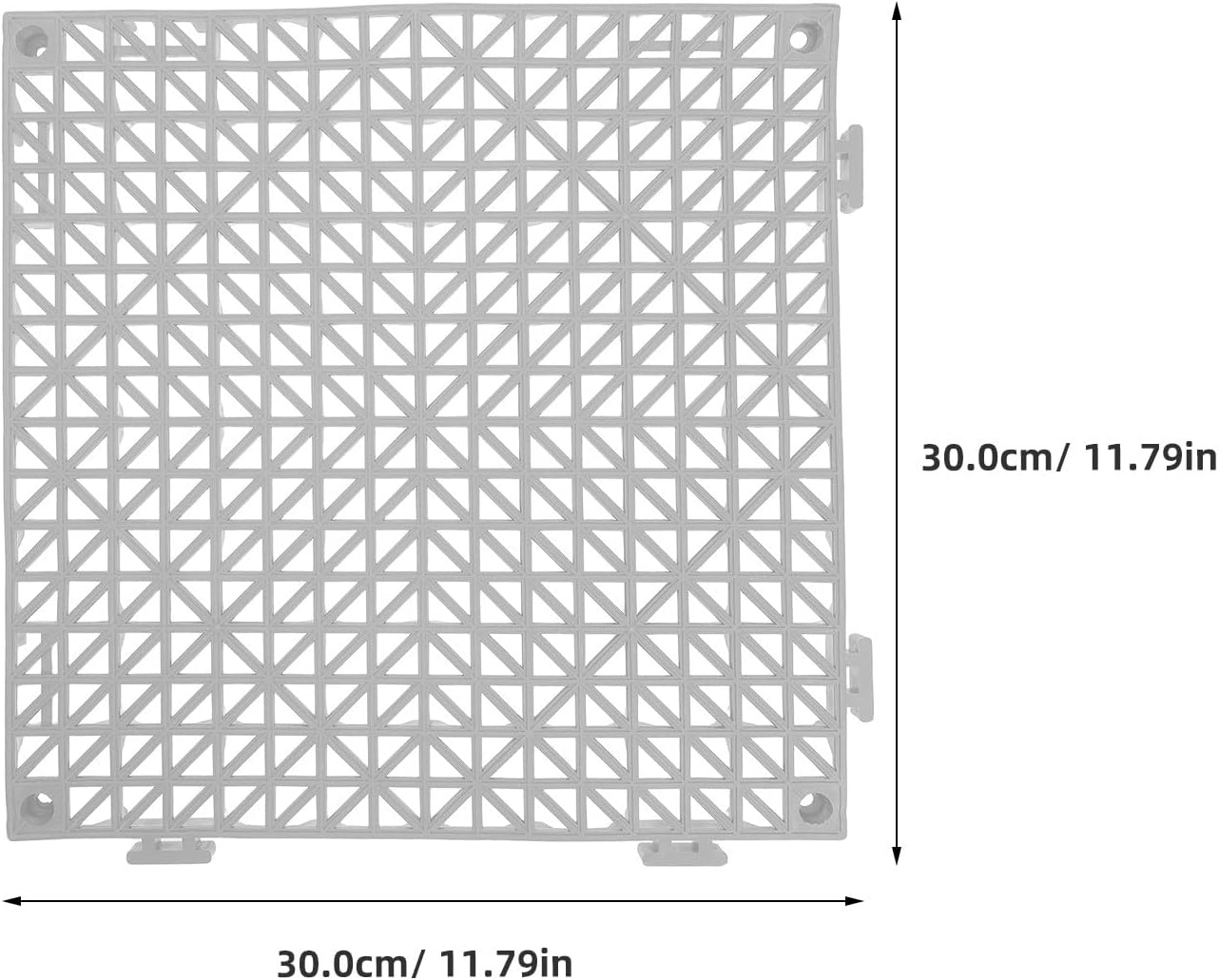 2pcs Interlocking Shower Interlocking Mats: PVC Floor Grating Tiles - 30x30cm/11.81 Inch Non-Slip Drainage Drain Mats for Garage Pool Deck Patio