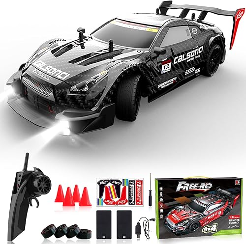 LFOLUSU Coche de control remoto RC Drift Car escala 116 4WD RC Car con luces LED 2.4GHz 17.4 mih RTR de alta velocidad de carreras de juguete