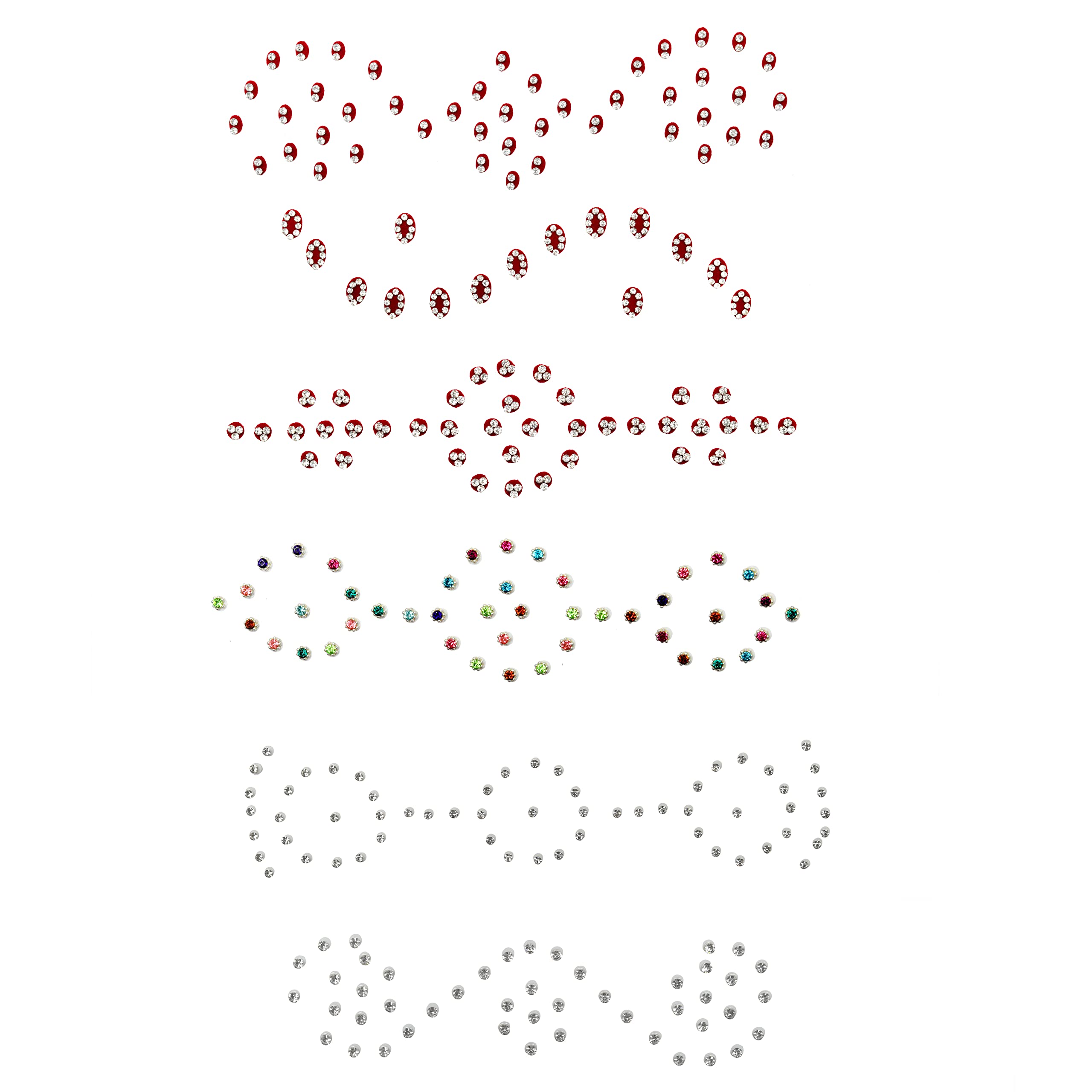 Bindi Pack of 6 Crystal Indian Bindis for Forhead Designer Bindi face Jewel Forehead Tika Multicolored Stickers Round Stone Bindi for Women Mothers Day Gifts