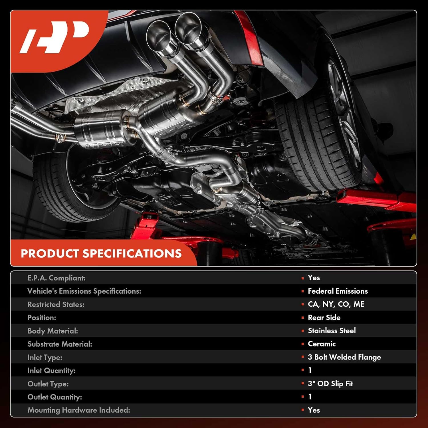 A-Premium Front Catalytic Converter with Gasket Kit Direct-Fit Compatible with Ford E-450 Super Duty 2016 2017 2018 2019 6.8L, E.P.A. Compliant