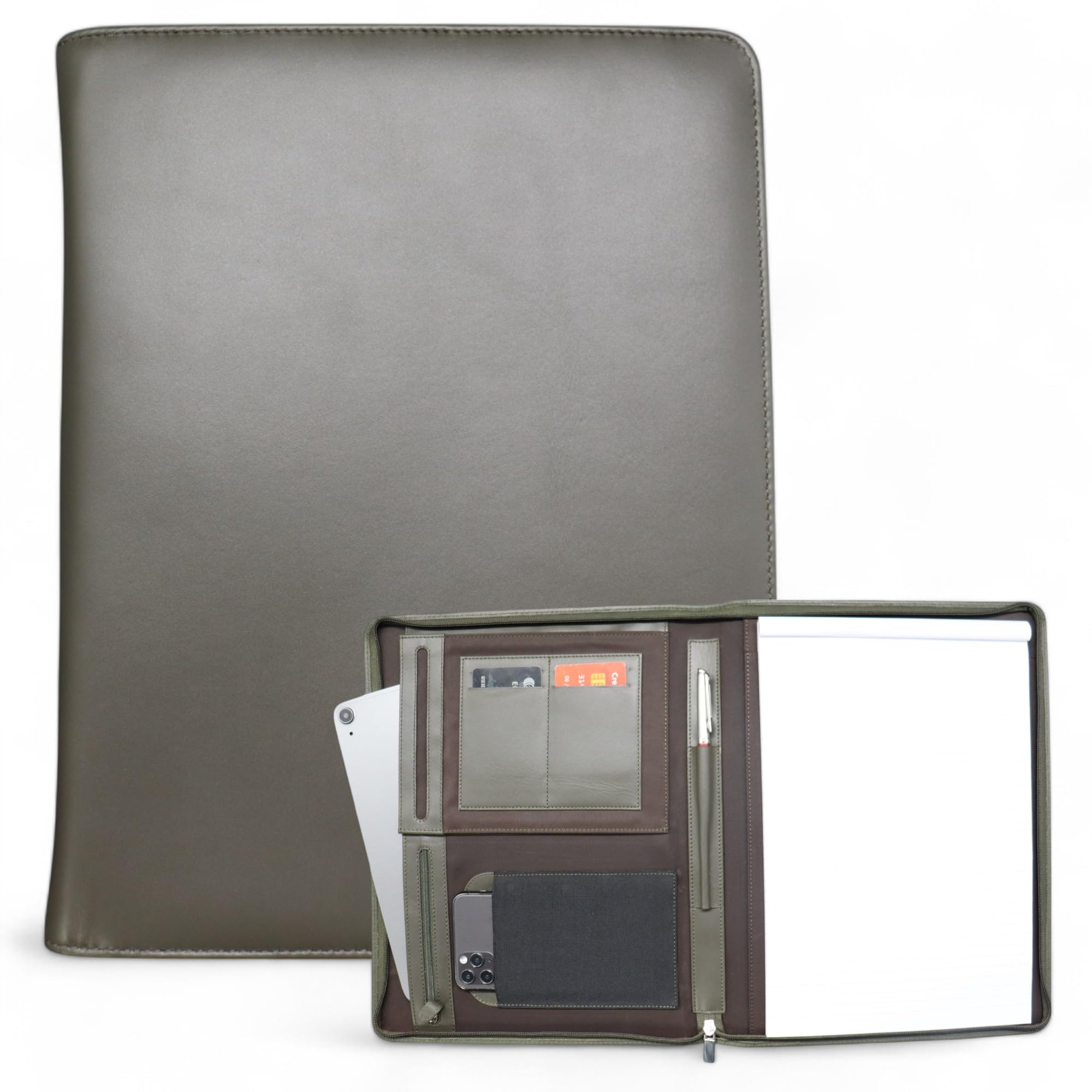 Cartella portadocumenti A4, in pelle, con chiusura lampo, formato A4, raccoglitore per conferenze, cartellina di lavoro, cartellina da lavoro, cartellina per documenti, documenti, documenti, formato