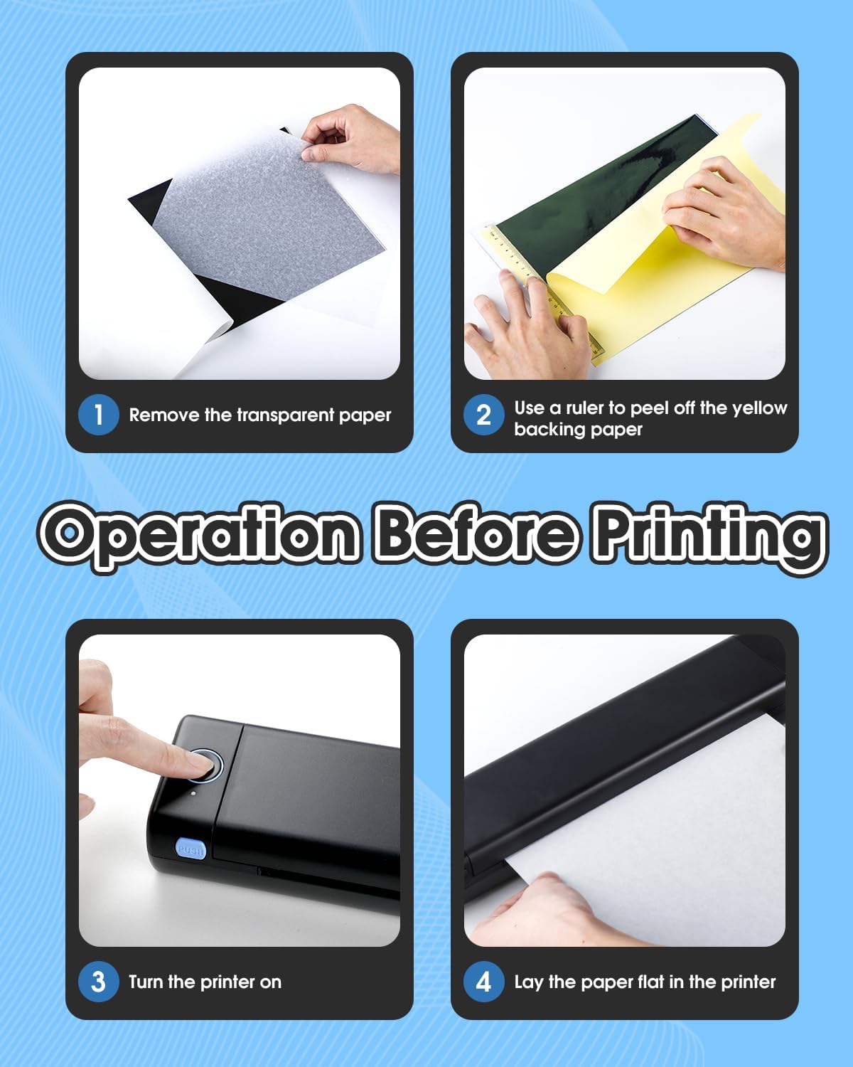 Phomemo Tattoo Stencil Printer, M08F Wireless Thermal Tattoo Printer with 10pcs Transfer Paper, Compatible with Phone/Tablet/PC, Tattoo Supplies for Tattoo Artists & Beginners, Black & Blue