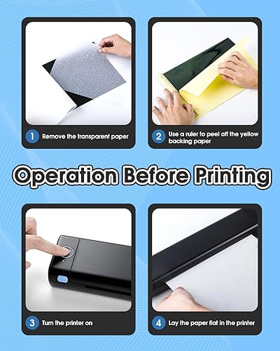 Miniatura 66 de Phomemo M08F - Impresora de plantillas de tatuaje, impresora térmica inalámbrica de tatuaje con 10 piezas de papel de transferencia, compatible