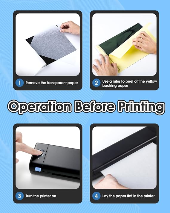 Phomemo Tattoo Stencil Printer, M08F Wireless Thermal Tattoo Printer with 10pcs Transfer Paper, Compatible with Phone/Tablet/PC, Tattoo Supplies for Tattoo Artists & Beginners, Black & Blue