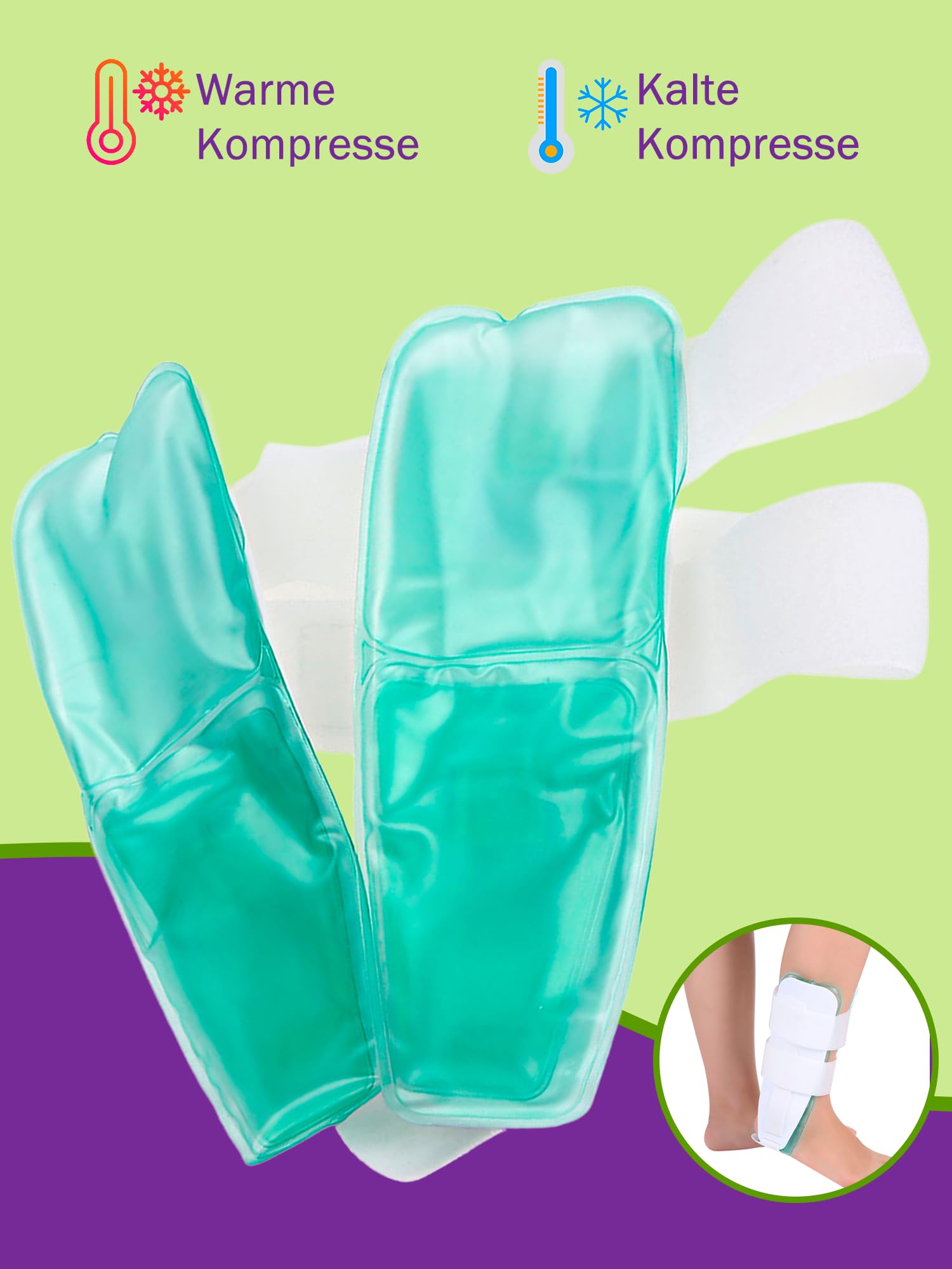 Watris Veiyi Orthese Sprunggelenk, 26.5x18cm Knöchel Stabilisator, Verstellbare Silikon Sprunggelenk Schiene mit Gelpolstern, Schiene Links Rechts Fußgelenkbandage für Erwachsene