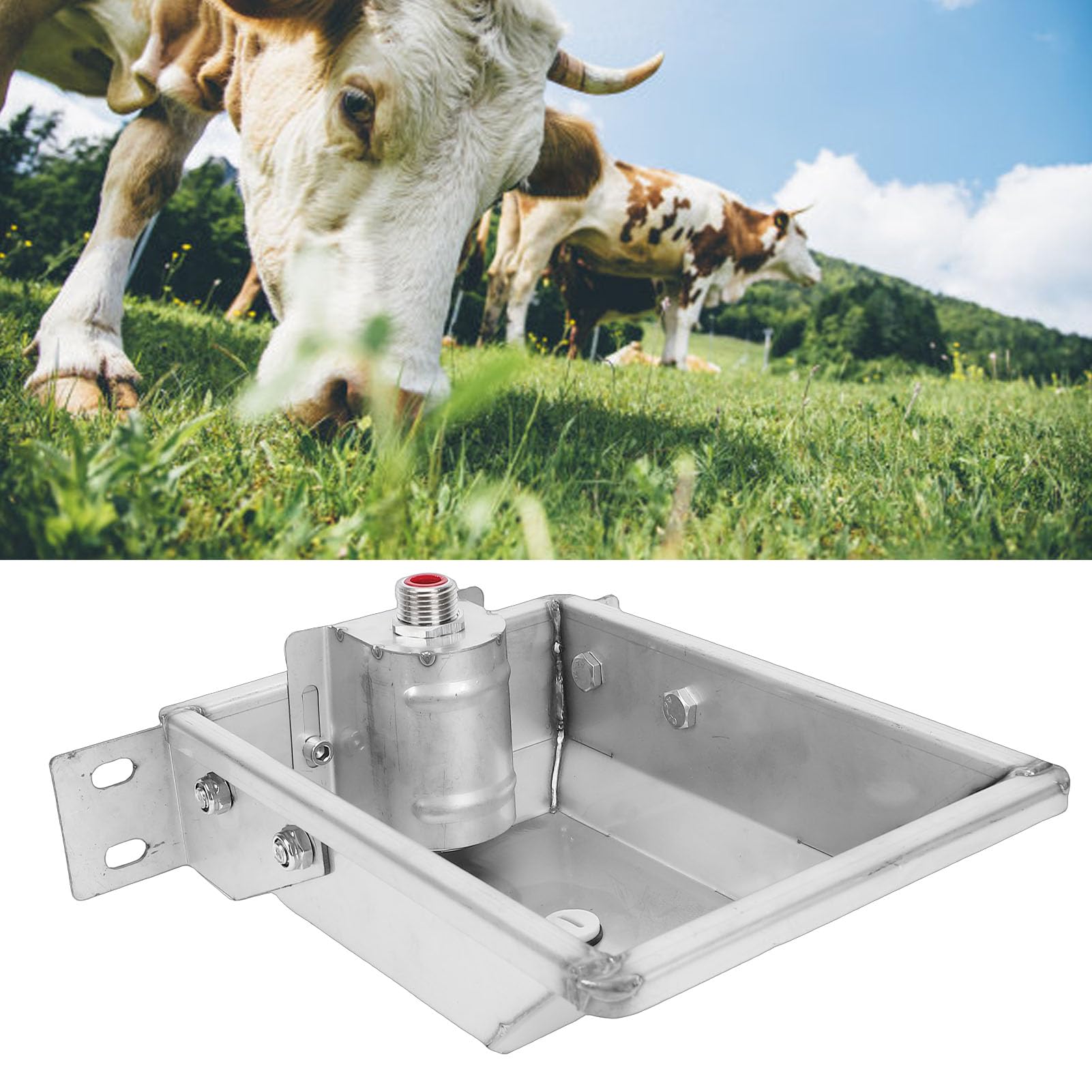 Bebedero Automático de Acero Inoxidable, Dispensador de Agua Duradero para Ganado, Cuenco para Beber para Animales Engrosado con Grifo, Ideal para Perros, Caballos, Cabras, Ganado y Ovejas