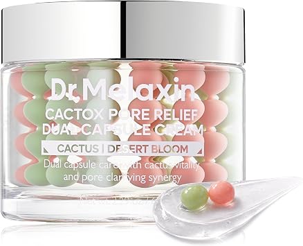 Dr.Melaxin Cactox Pore Dual Capsule Cream Pore Minimizing Hydrating Face Cream With Cactus Extract, Pdrn & Vegan Collagen For Firmness & Skin Repair 3 Count Pack of 1