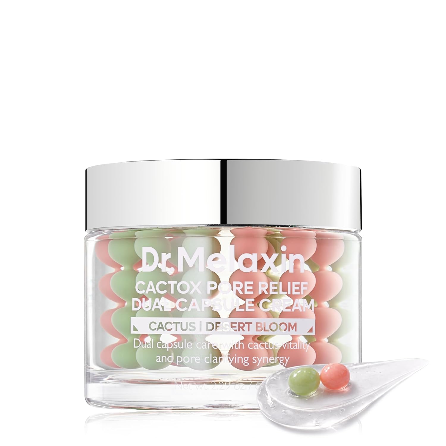 Dr.Melaxin Cactox Pore Dual Capsule Cream – Pore Minimizing Hydrating Face Cream with Cactus Extract, PDRN & Vegan Collagen for Firmness & Skin Repair
