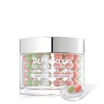 كريم Dr.Melaxin Cactox Pore Dual Capsule Cream Pore Minimizing Hydrating Face Cream مع مستخلص الصبار وPDRN والكولاجين النباتي لشد البشرة وإصلاحها