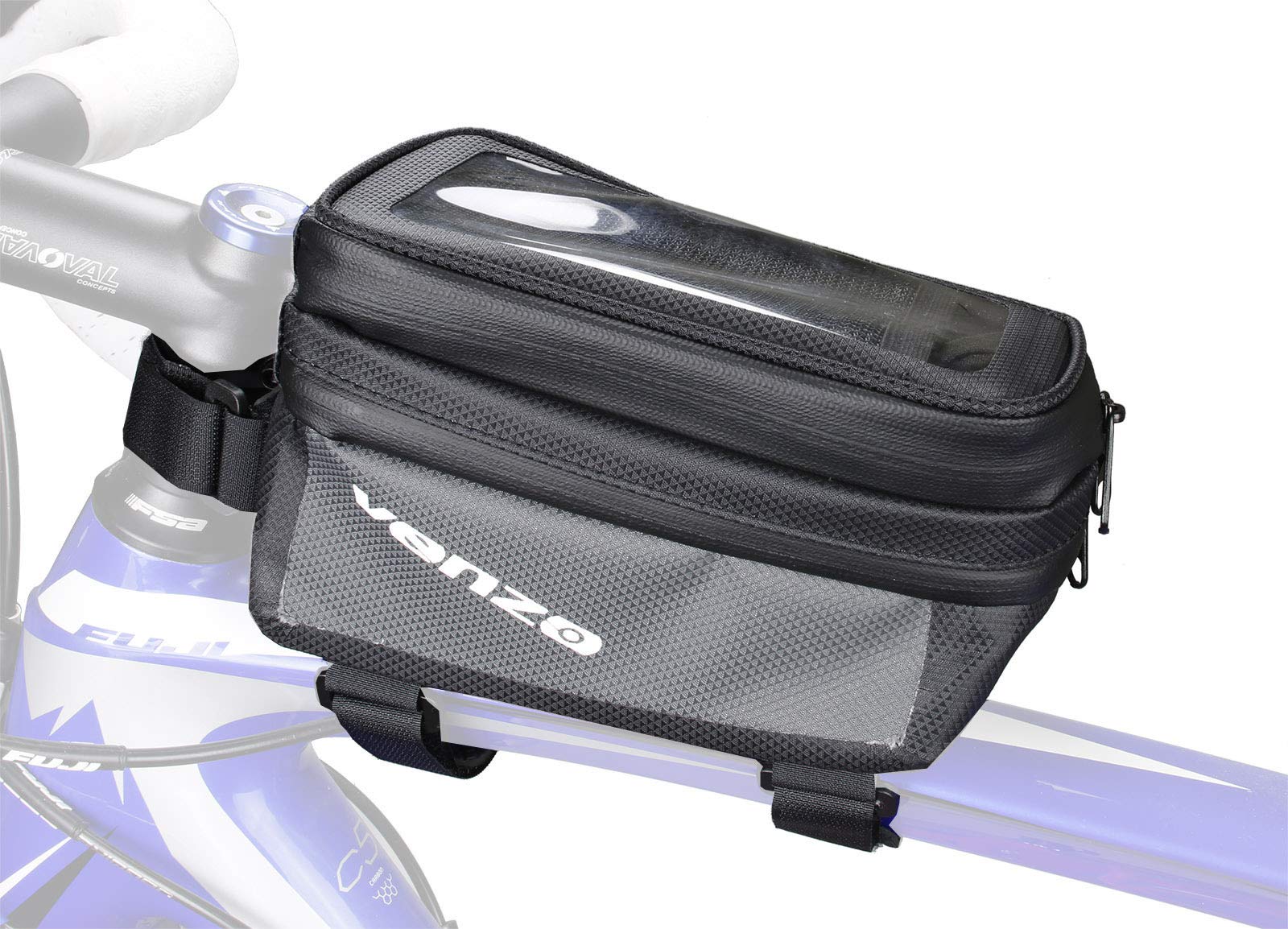 Sac Suspendu étanche Pour Cadre De Vélo – Toile Durable, 26x17,5 Cm, Fermeture Adhésive, Pour Téléphone, Clés, Bouteille – Compatible Moto Et Scooter