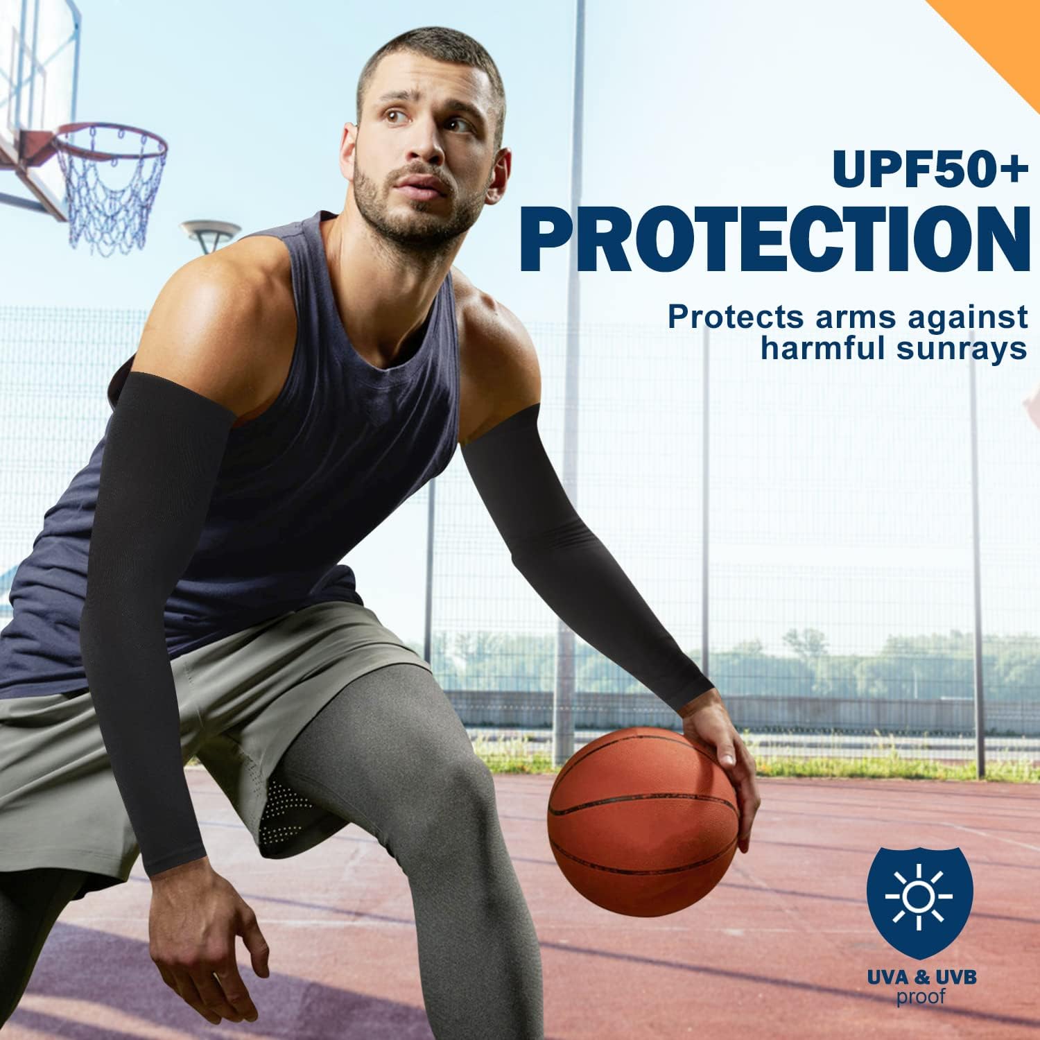 UV Sun Protection Compression Arm Sleeves for Men & Women,Cooling Athletic Sports Sleeve for Football, Golf,Volleyball