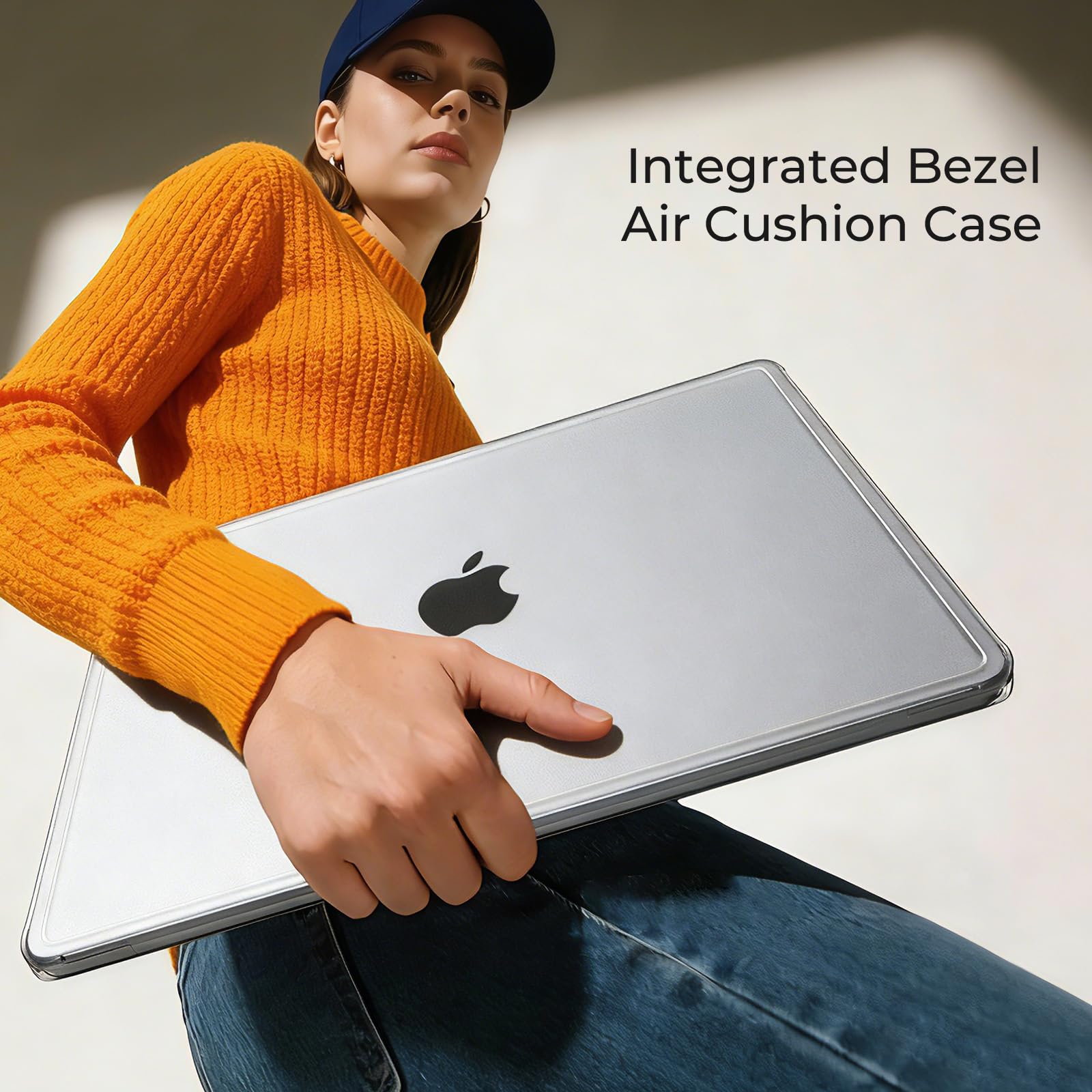 EooCoo Coque Macbook Air 13 Pouces M5 M4 M3 M2 2026 2025 2024 2022 Étui Rigide Clair Bords Anti-Fissures