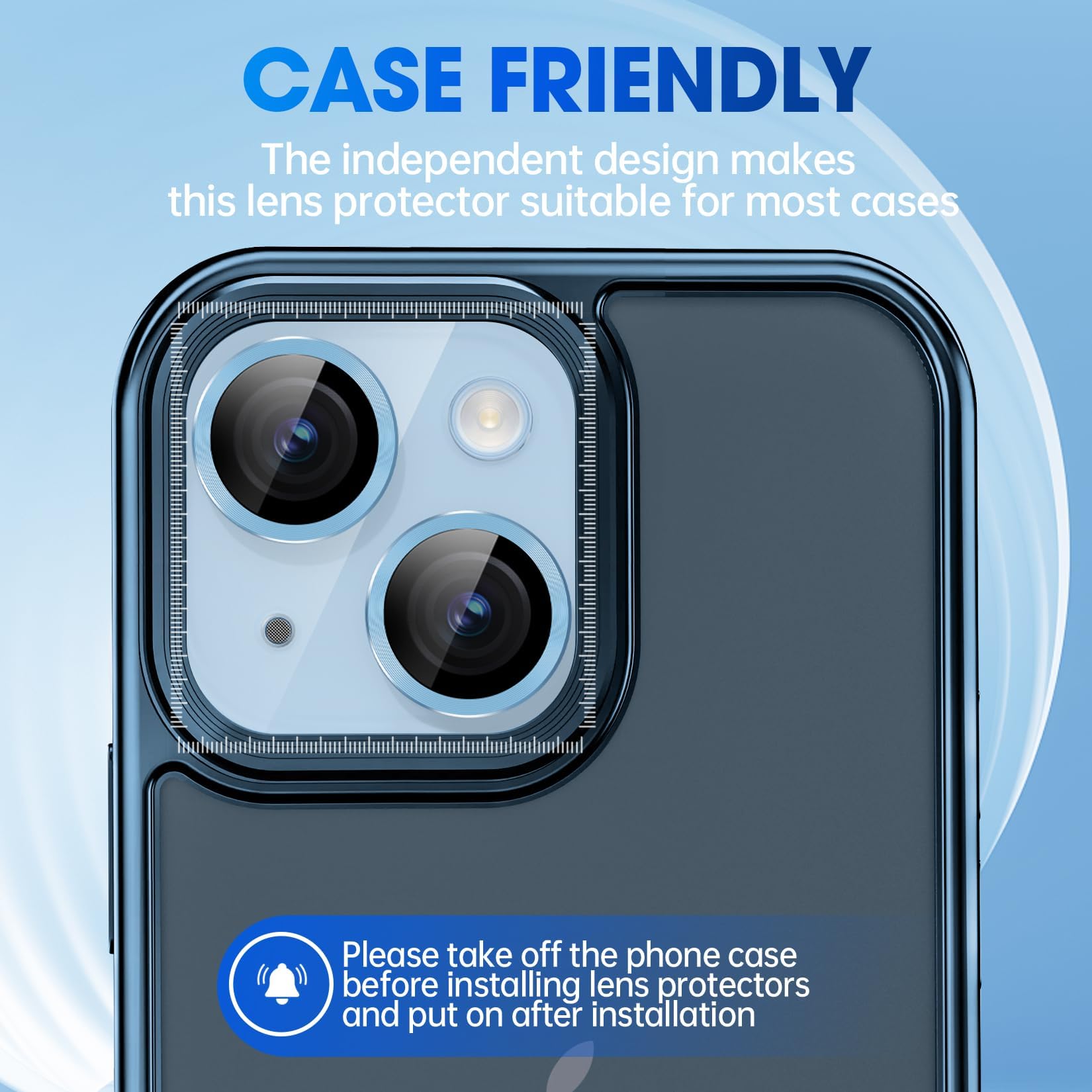 Protezione Fotocamera In Vetro Temperato 9H Per IPhone 15 / 15 Plus (6,1"/6,7"): 2 Pezzi Con Anello Metallico, Pellicola HD Anti-Graffio, Compatibile Con Flash E Magsafe