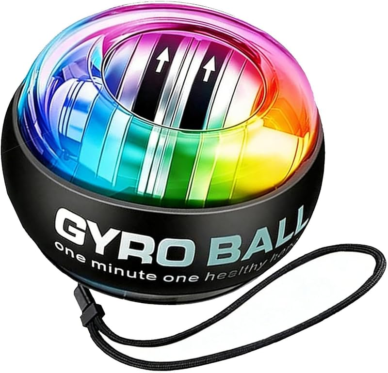 2026 New Wrist Ball Exerciser, Curaball Torque Ball with LED Lights and Portable Case, 6-Level Color-Shifting, PowerBall for Stronger Arms, Wrists and Fingers