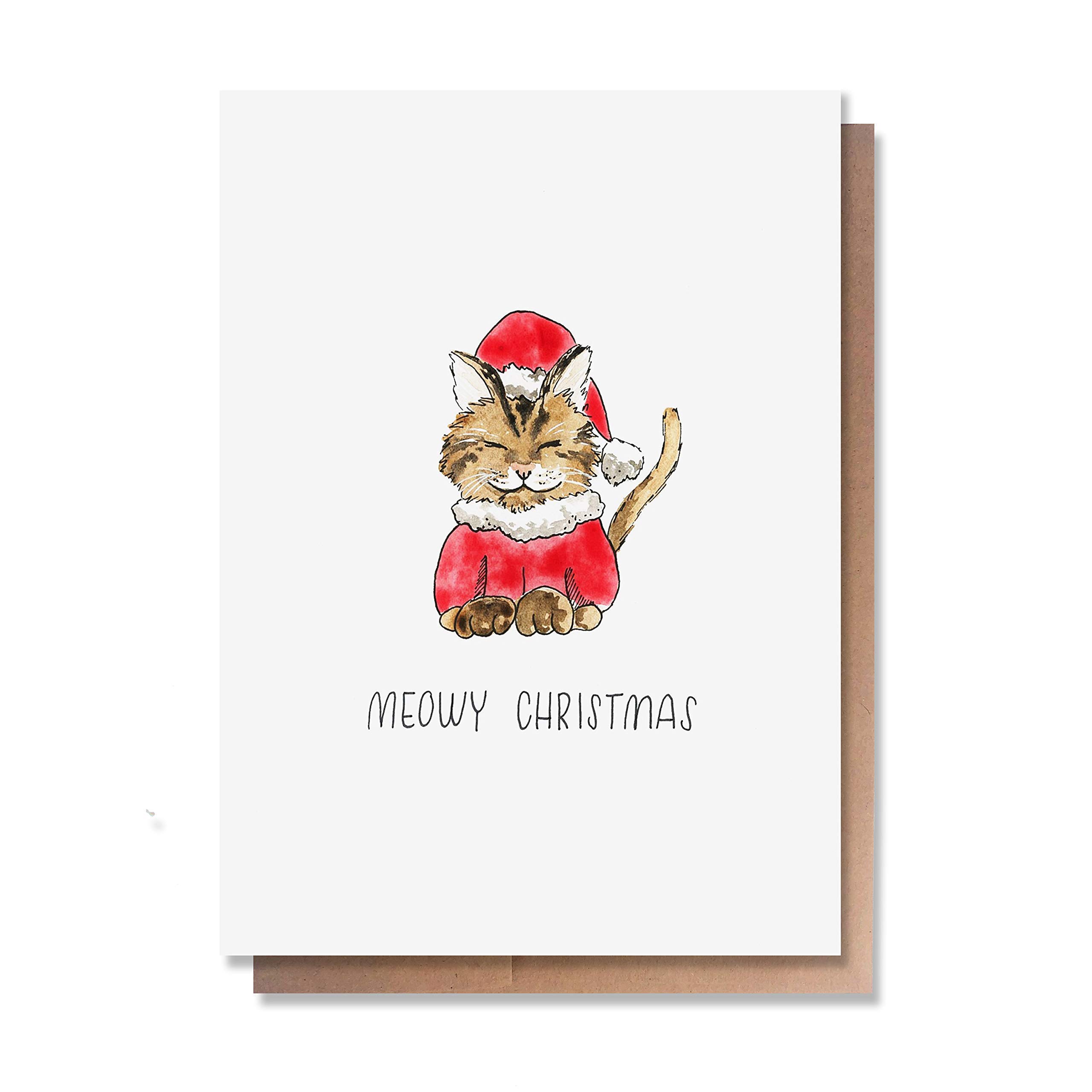 Funny Cat Christmas Card For Mum Or Dad! Festive AF Xmas