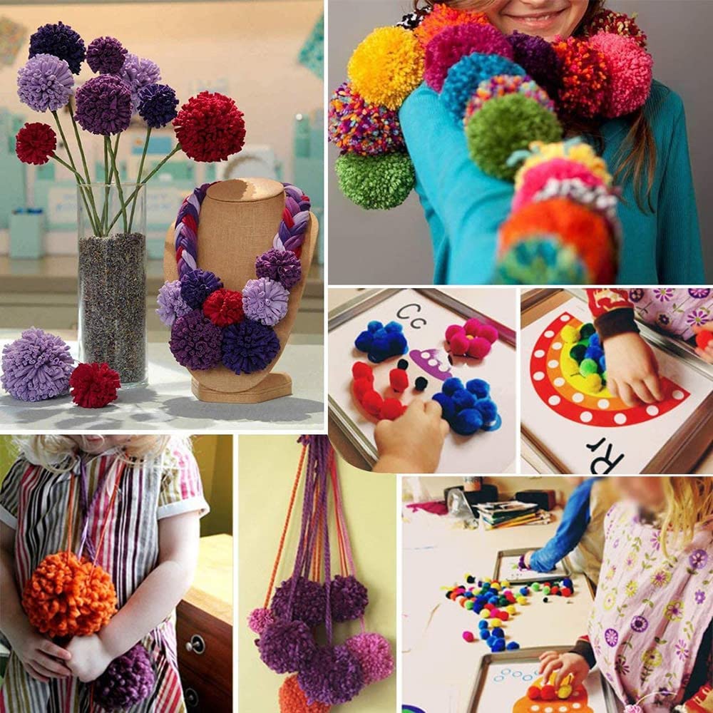 8 pezzi Pompom Maker, 4 misure per creare pompon e lanugine, ferri per lavori a maglia, kit fai da te