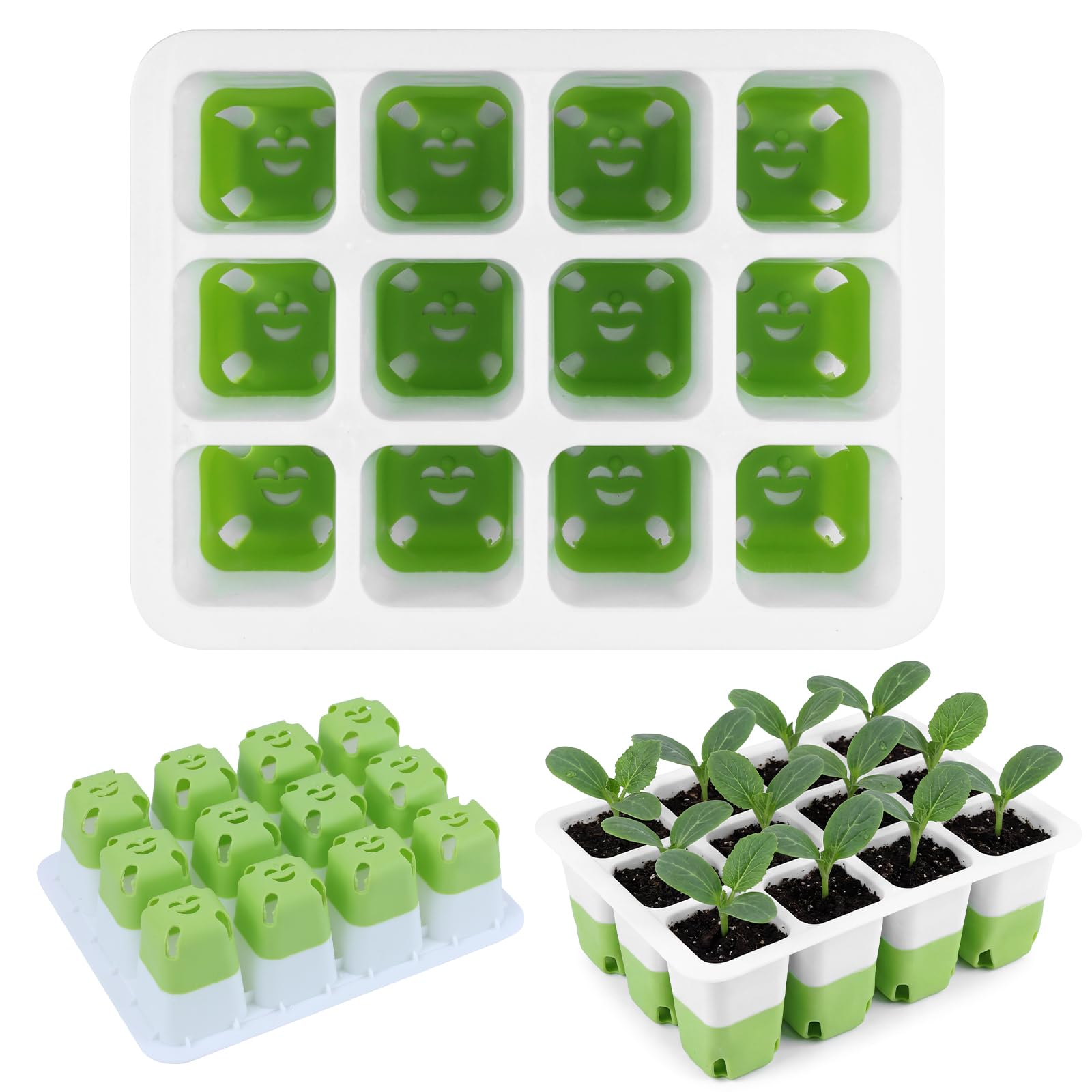 Fachoi Green Seed Trays, Silicone Seed Tray For Seedlings Reusable Seedling Starter Growing Trays Propagation For Plant Germination Trays House & Gardens F4-Ymp