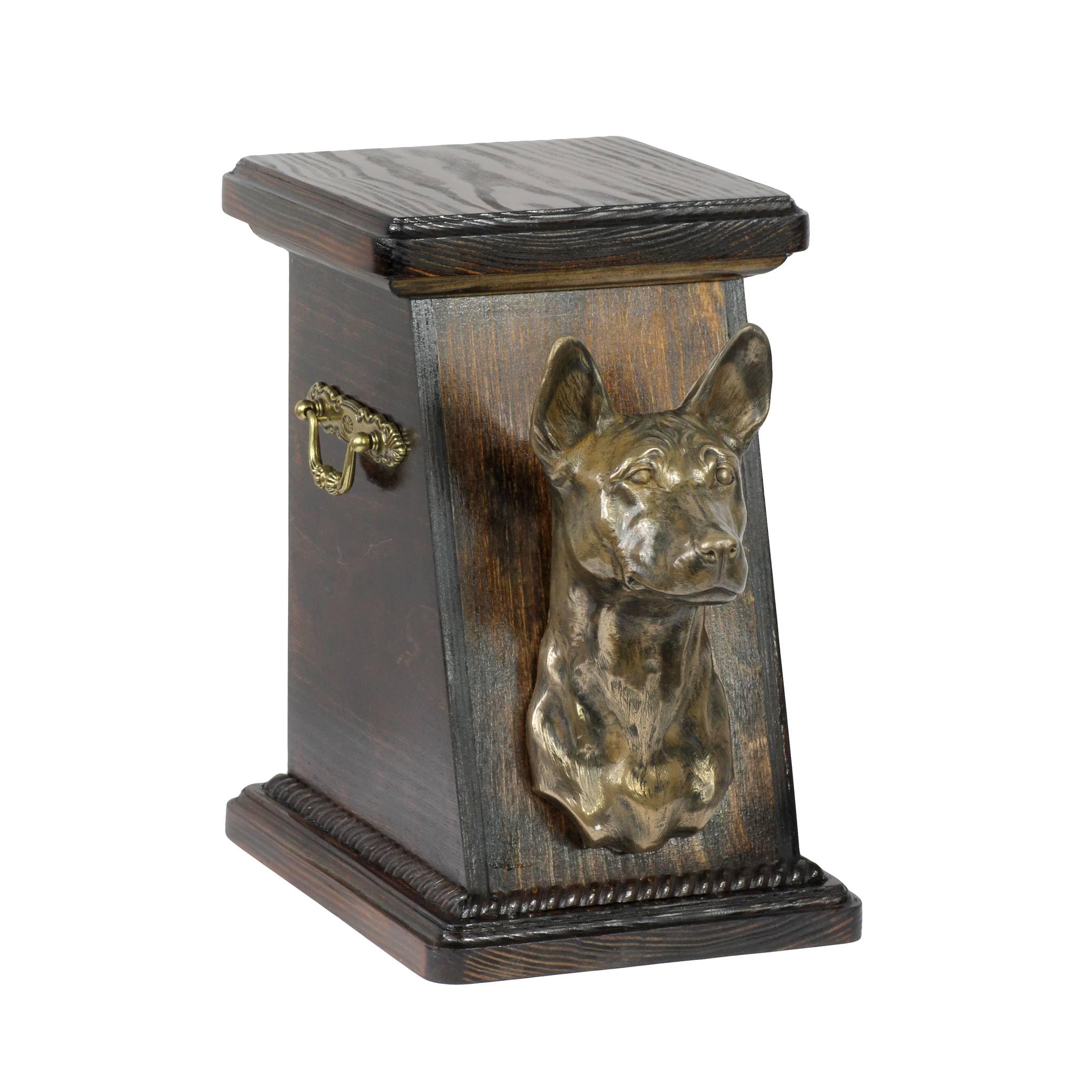 Urne Basenji en bronze coulé à froid faite à la main pour un hommage d'exception