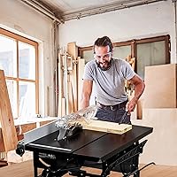 Vista 7 de Sierra de mesa para lugar de trabajo, motor de cobre de 8 pulgadas y 6.7 amperios, velocidad de corte de hasta 3576 RPM, hoja 24T, kit de sierra