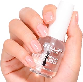 GELLEN 3-In-1 Clear Nail Strengthener, Base Top Coat, No Base Top & Light Needed | Shine Nail Polish Brighten Fortify Harden Weak Brittle Nails | Keratin Vitamin E, Anti-yellow | Toxin TPO HEMA Free