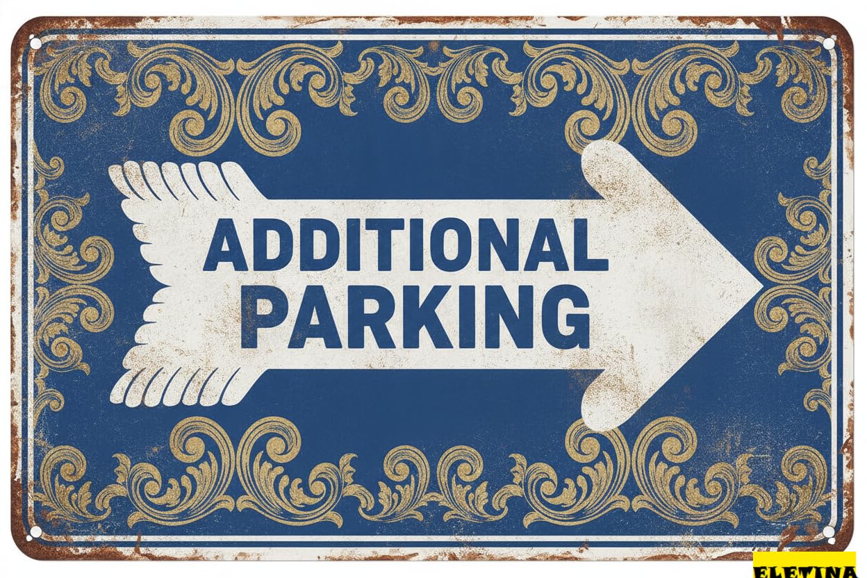 Additional Parking Right Aluminum Warning Tin Sign UV Protected Rust Free Fade Resistant Home Kitchen Bar 8x12in