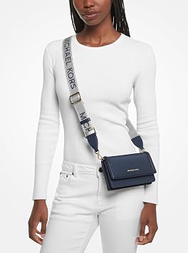 MICHAEL Michael Kors Jet Set Small Phone Web Strap Crossbody, Gold Tone Hardware/Navy, One Size