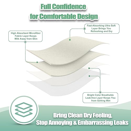 Miniatura 79 de wegreeco Almohadillas para lactancia materna (paquete de 14) + bolsa de lavandería y bolsa de almacenamiento de viaje, opción de 4.7 pulgadas, Pasta