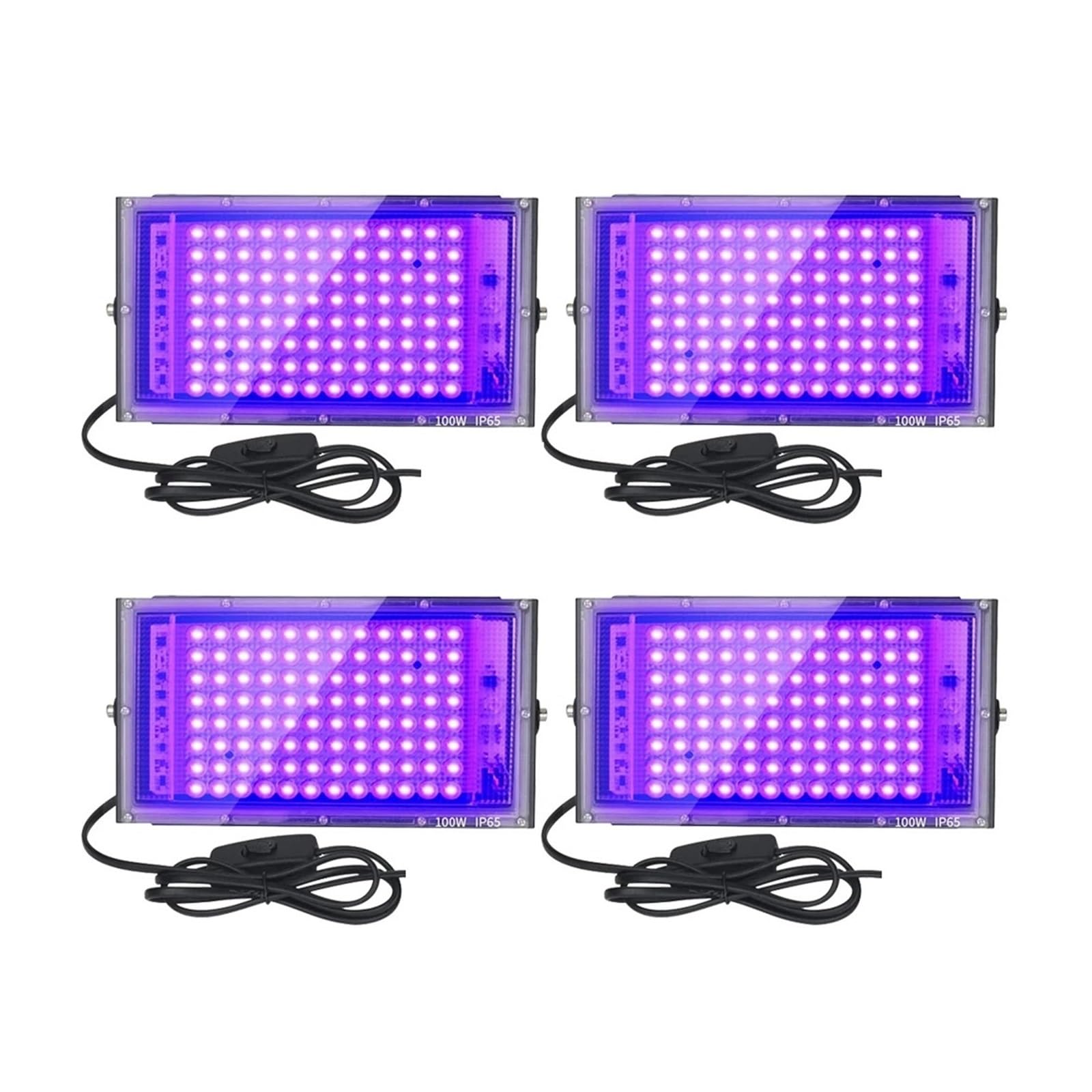 Resina Fotosensible Solidificada 4 Uds 50W/100W luz negra UV LED luz negra IP65 impermeable for fiesta de Halloween resplandor DJ Disco pintura corporal luz de inundación púrpura al aire libre para re