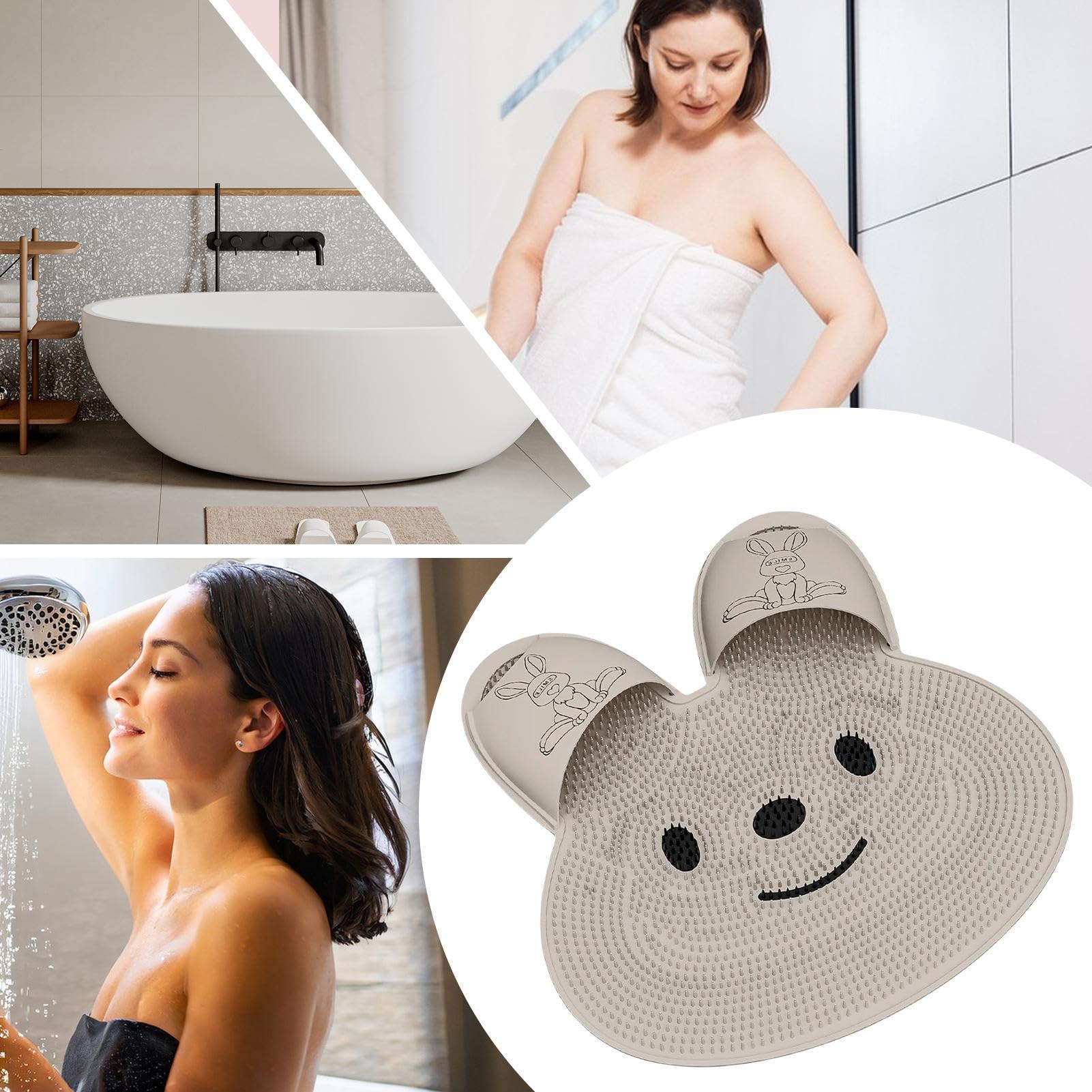 Alfombrilla Exfoliante Para Pies Exfoliador De Silicona Para Ducha | Eliminador Callosidades Cepillo Limpiador Pies, Accesorios Limpieza con Ventosas para Bañera Hidromasaje Suelo Baño