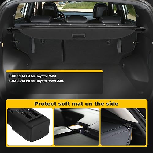 Miniatura 2 de OCPTY Cubierta de carga trasera para maletero 2013-2018 compatible con Toyota RAV4 2.5L Tonneau cubierta de seguridad