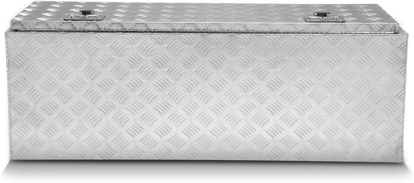 DNA MOTORING Lockable Truck Tool Box, Bed Organizer, Aluminum Storage Box w/Lock & Keys, 47"x18"x18", TBOX-T5-015-ALU, Silver