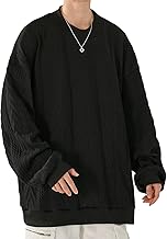 Bligo Men's Long Sleeve Sweatshirt, Large Size, Autumn Clothing, L-6XL, Stylish, Herringbone Pattern, Plain, Loose, Soft, Comfortable, Simple, Casual, Drop Shoulder Long Sleeve T-shirt, Popular