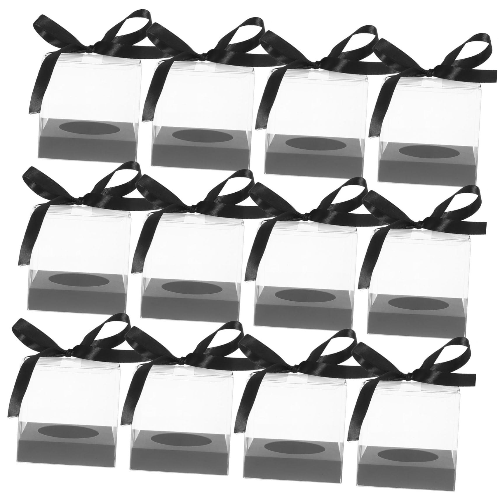 Alipis 30 Pack Plastic Cake Boxes Cake Containers Adhesive Ribbon for Birthday Wedding Baby Shower