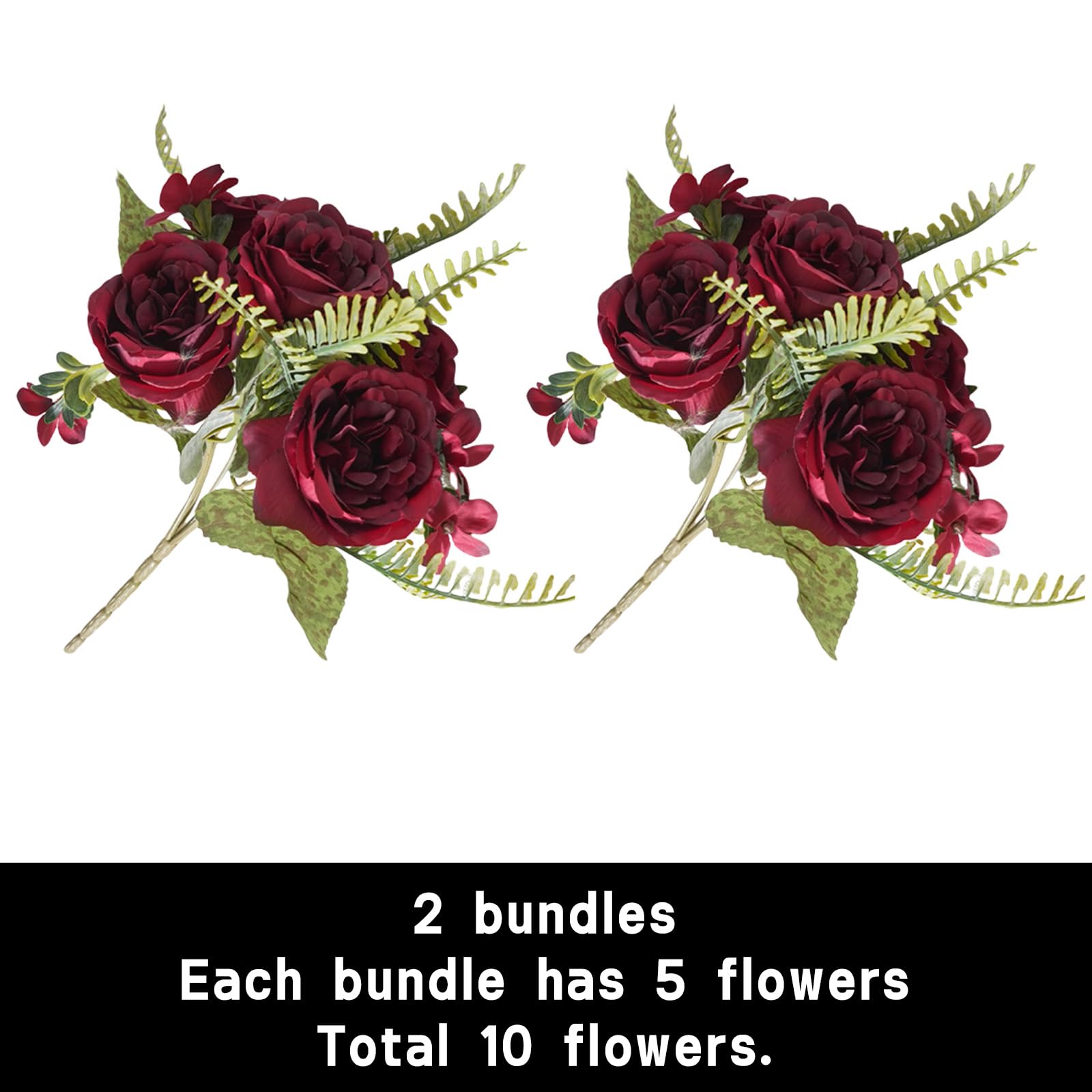 astylishome Faux Flowers that Look Real Red Artificial Peony Flowers Artificial Flowers Outdoor Real Silk Flower for Wedding Home Table Party Window Decoration 4314 - Image 2