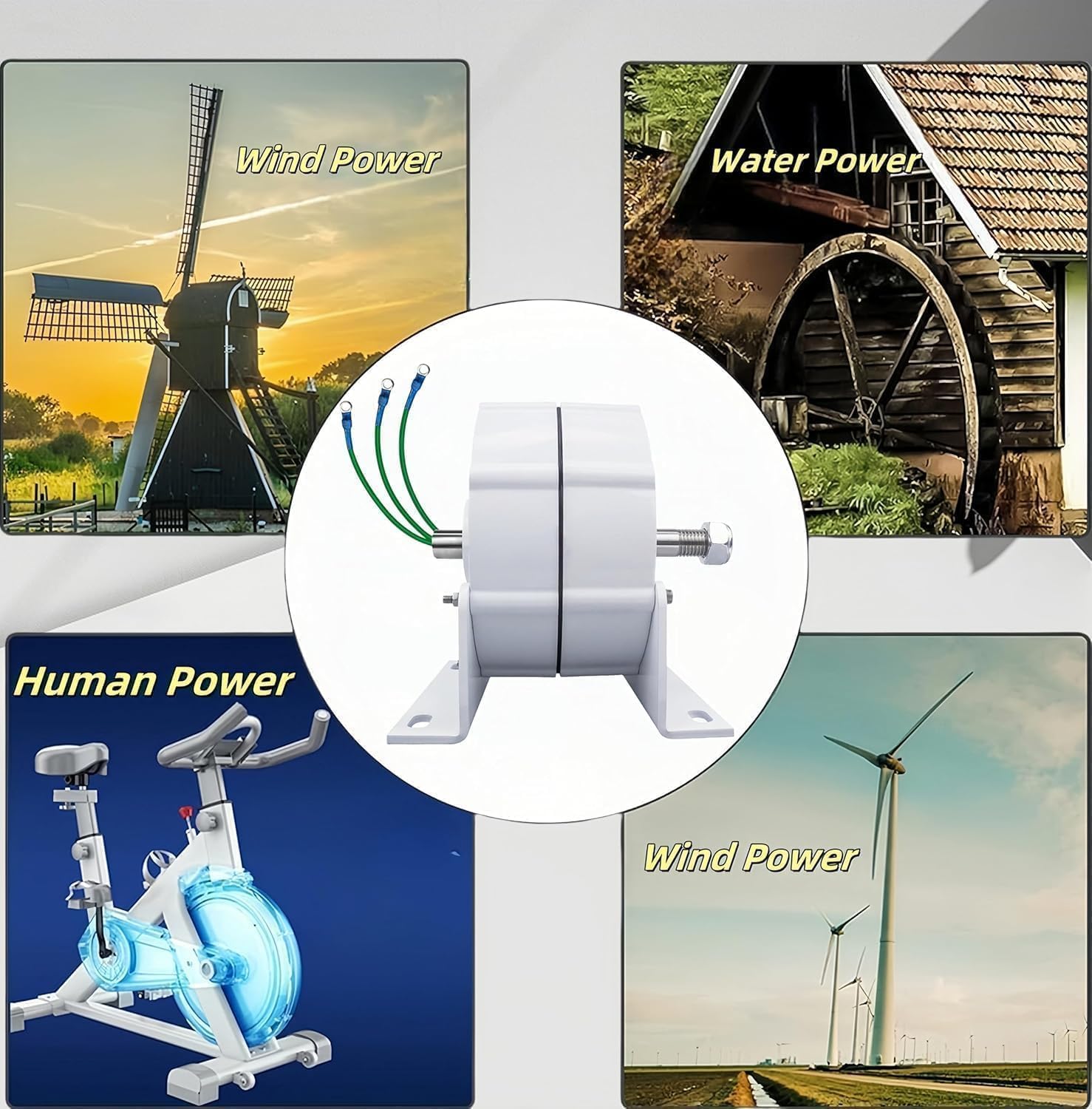 12000W low rpm permanent magnet generator, 3 Phase Gearless Permanent Magnet AC Alternator Water Wind Turbine Generator With Rectifier,Wind turbine with rectifier (12 Volts, Voltage)