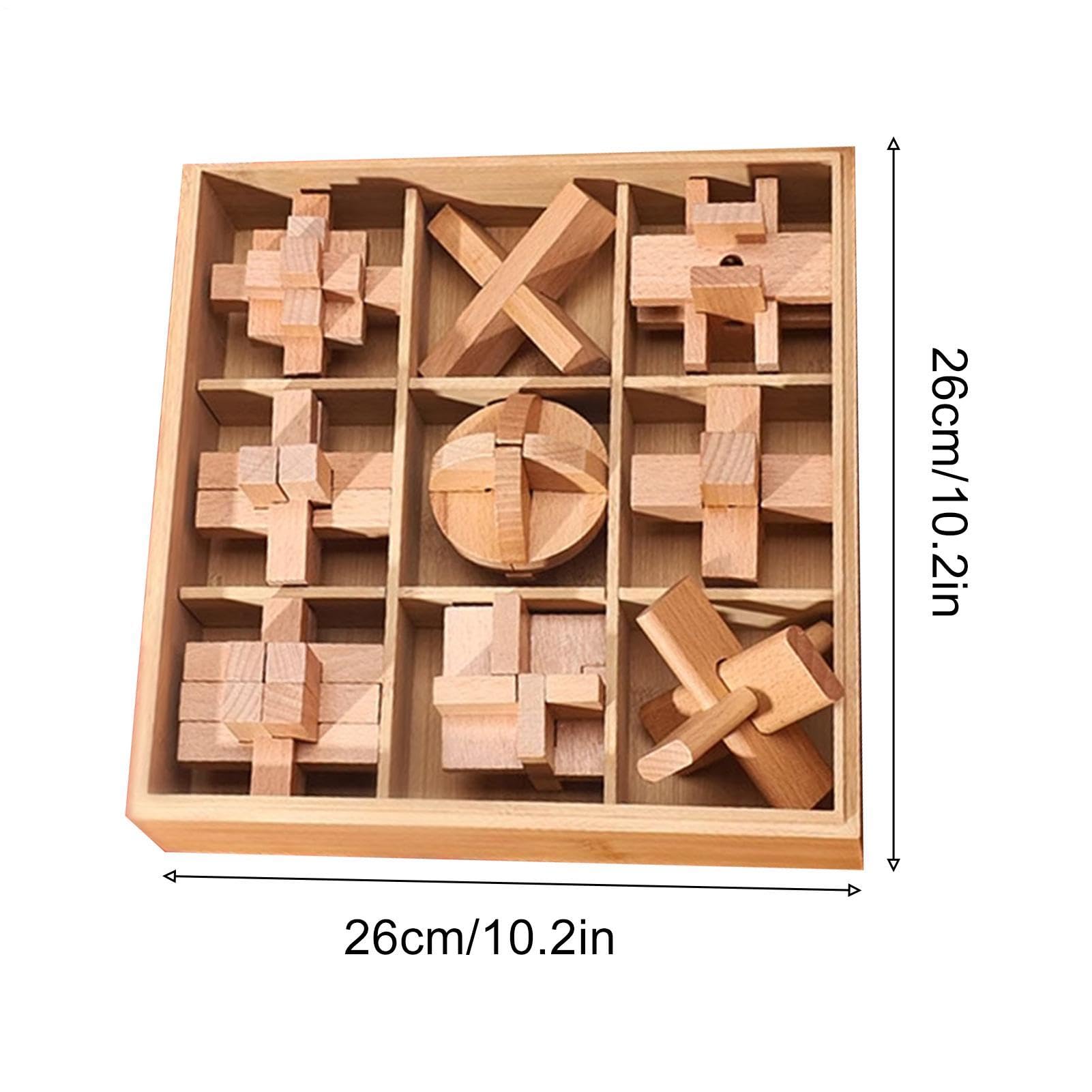 Drewniane Puzzle Blokująca się i Odblokowująca Układanka do Składania | Drewniane Puzzle Dla Dzieci na Prezent do Skarpety Świątecznej Klasa Podróż Szkoła Dziewczynki i Chłopcy Wycieczka Urodziny