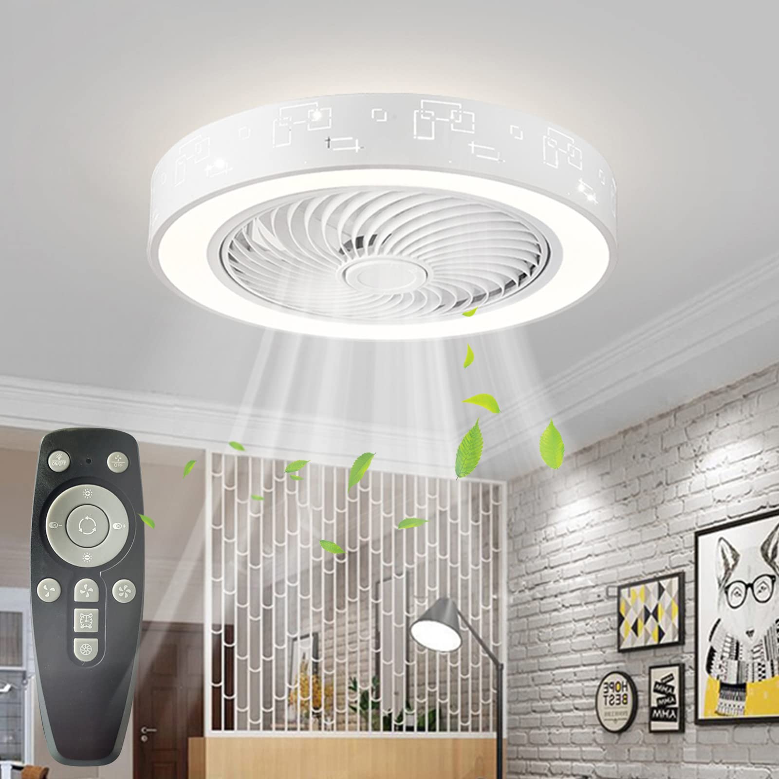 Buy Invisible Ceiling Fan with Light,Bladeless LED Ceiling Fan with