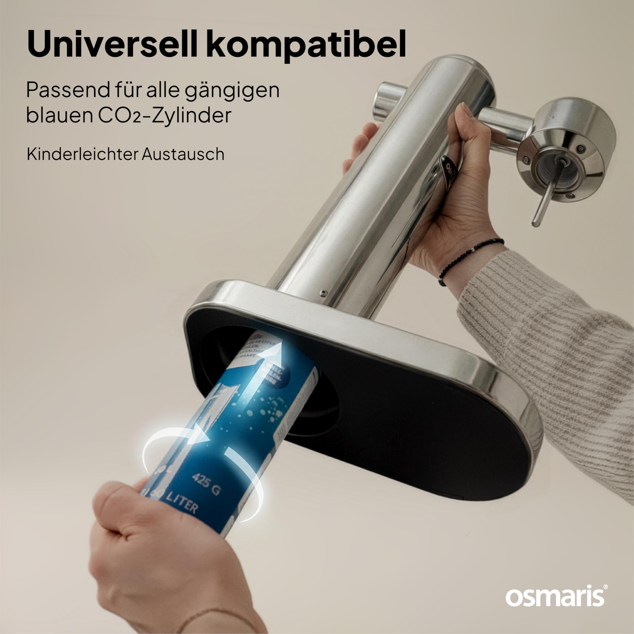 Wassersprudler aus hochwertigem Edelstahl - Design Soda Maker inkl. 2x 1,1 L Edelstahlflaschen - geschmacksneutral & 100% dicht - Sprudelwasser Maschine mit Druckablassventil für moderne Küchen