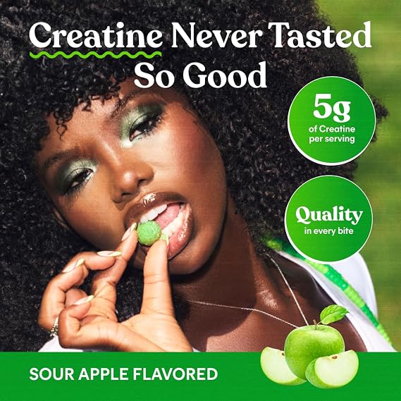 Lemme Creatine Monohydrate Gummies Sour Apple (60 Gummies)