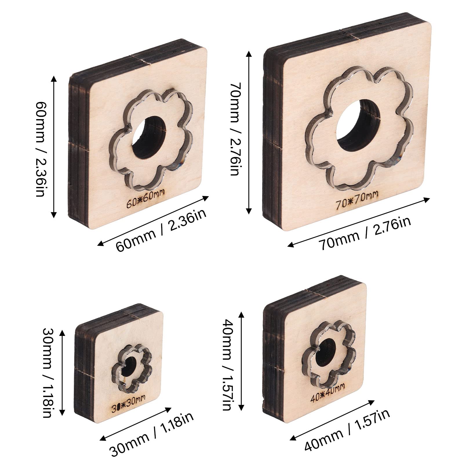 4Pcs Leather Die Cutter, Plum Blossom Shaped Leather Stamping Tools for Handmade DIY Leather Craft