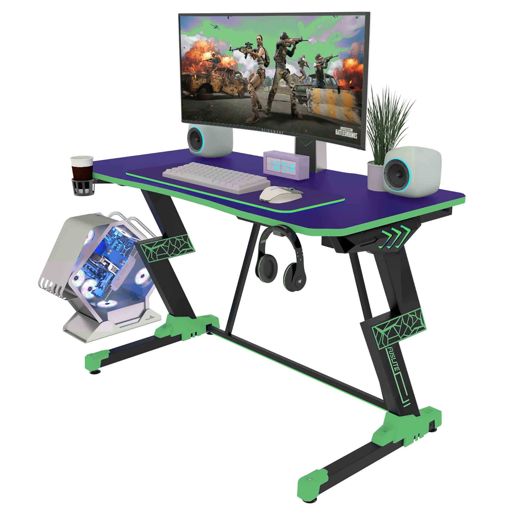 Amazon | YeTom ゲーミングデスク PCデスク ゲームデスク 幅120cm 