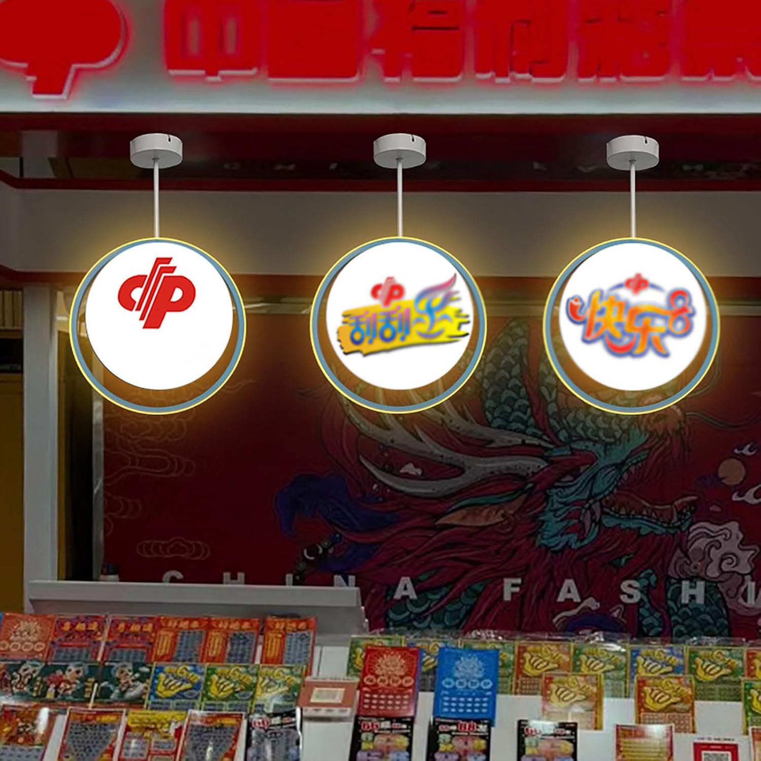 LED Double Sided Light Box for Business, Self-Custom LED Advertising Sign Board, Waterproof Light Box Sign, Outdoor Advertising Projecting Light Box, for Bar, Restaurants 3PC 35cm