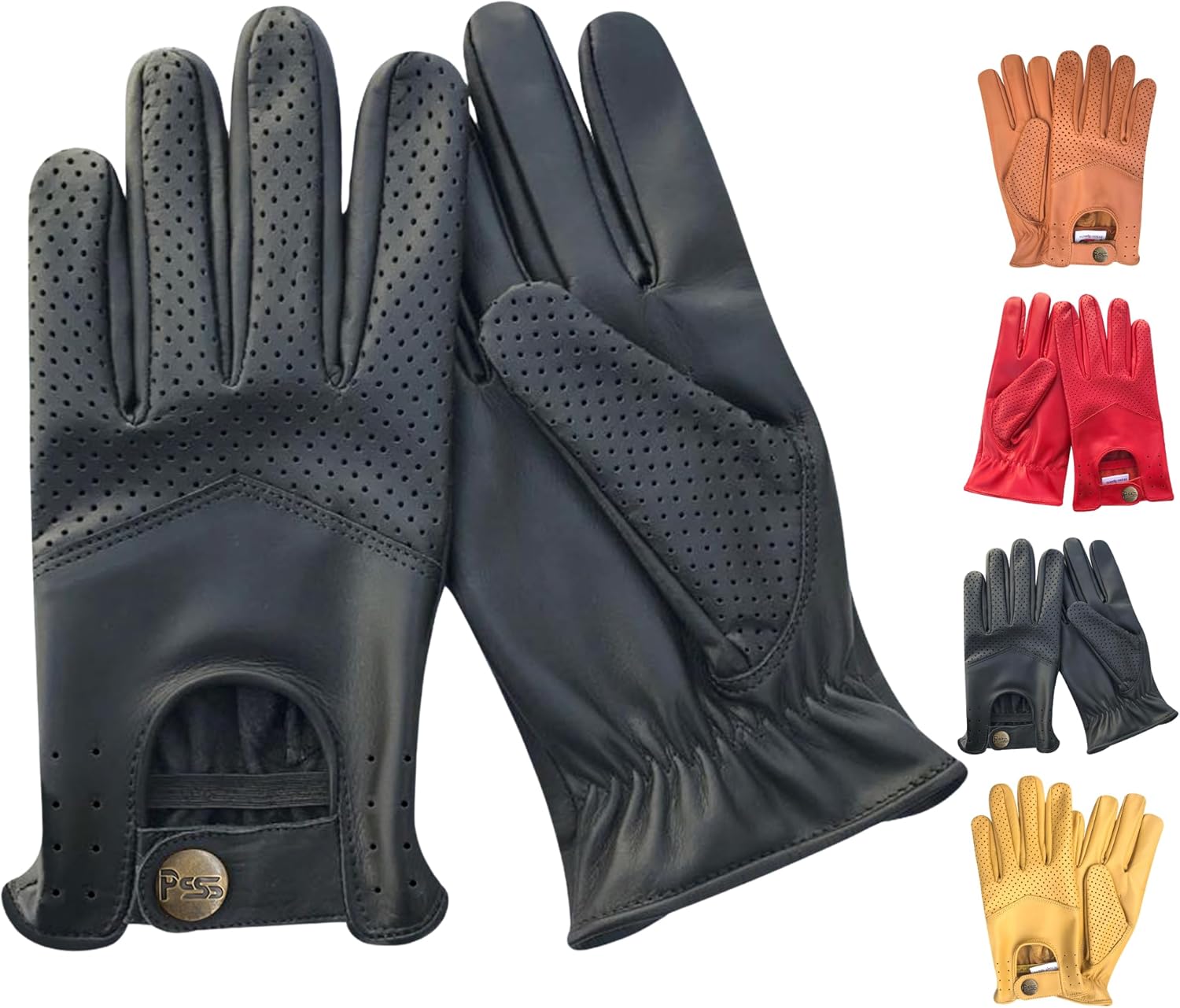 Mens real soft leather slim fit retro style classic dress fashion driving gloves 508