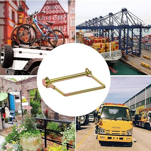 Miniatura 6 de Sunnyway Pasador de bloqueo de alambre de 14 de pulgada, 10 piezas, 4 acopladores de remolque largos y resistentes, juego de bloqueo de eje de toma