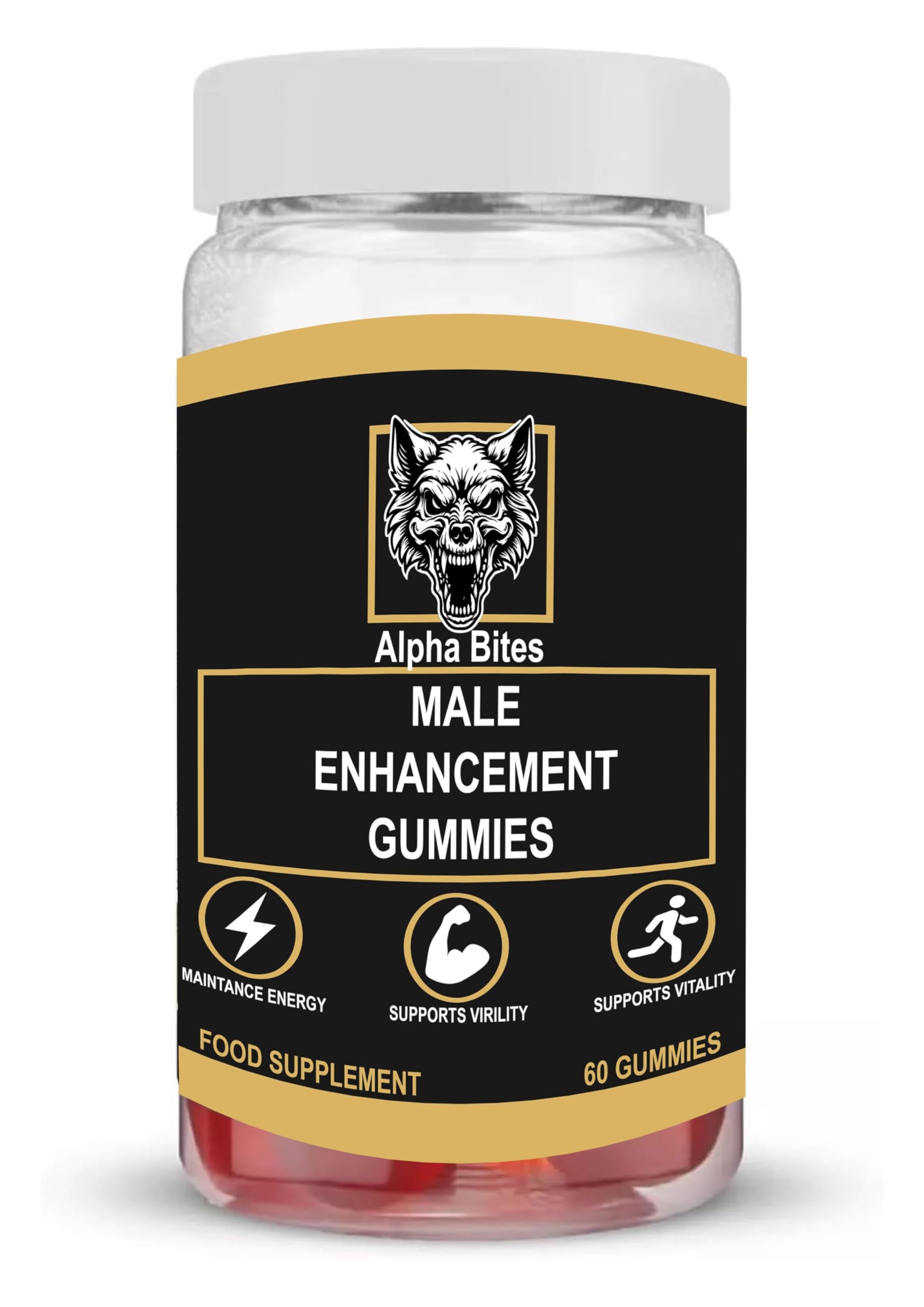 Alpha Bites Male Enhancement Gummies - 60 Gummies - Powerful Natural Ingredients - New & Sealed/Supplement Heaven