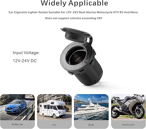 Vista 12 de UYYE Enchufe universal para encendedor de cigarrillos de automóvil de 12 V/26 V, para automóvil, motocicleta, ATV, RV y más, accesorios para el Verde